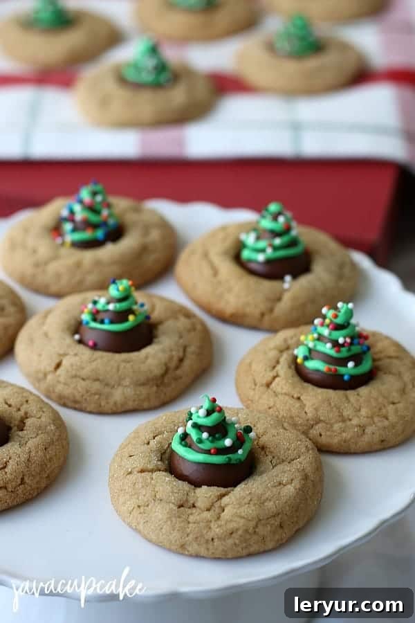 Christmas Tree Peanut Butter Blossoms