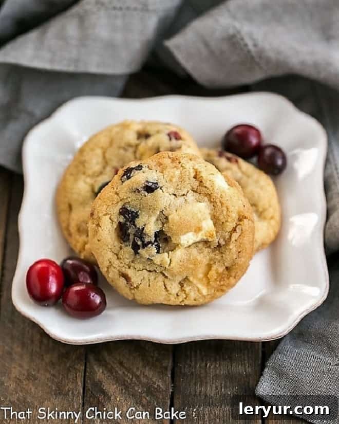 Cranberry, White Chocolate, Ginger Cookies