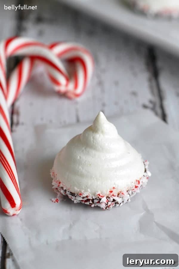Peppermint Snowcap Meringue Cookies