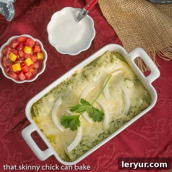 Enchiladas Suiza | Authentic Mexican Chicken Enchiladas with a creamy green sauce
