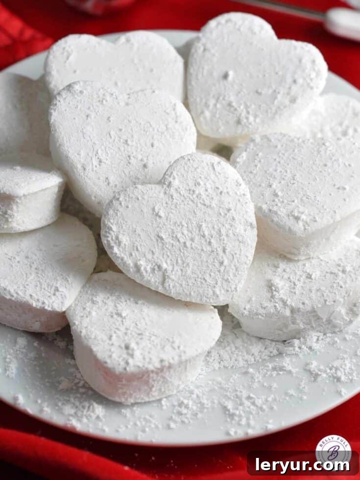Homemade Heart Marshmallows, tastier than store-bought for s'mores or plain.