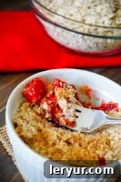 Cherry Crisp for Two, perfect for a cozy Valentine's dinner at home.