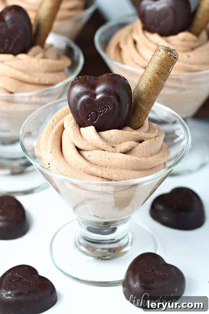 Easy Chocolate Mousse, a perfect way to celebrate Valentine's Day.