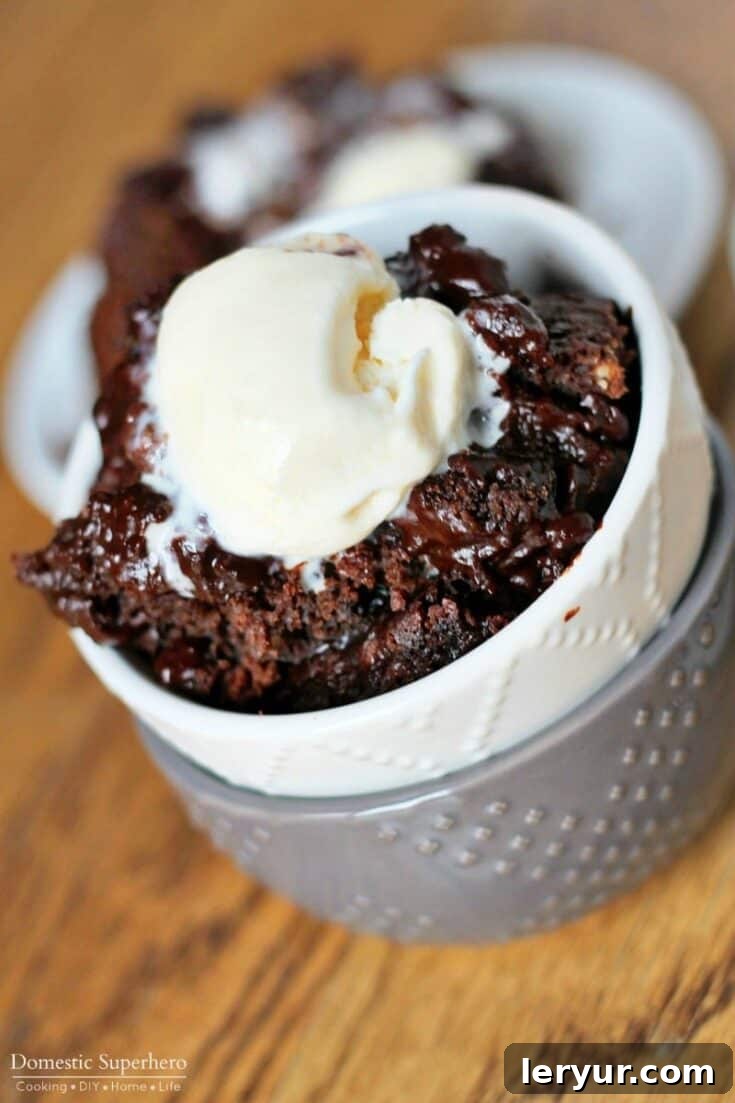 Slow Cooker Chocolate Lava Cake, rich and gooey.