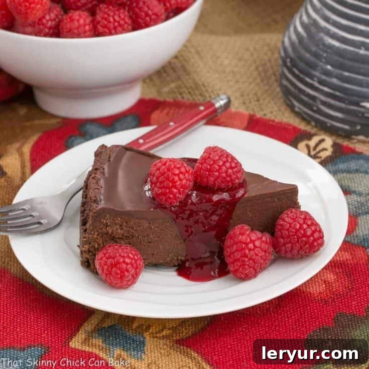 Flourless Chocolate Torte with Raspberry Sauce - A delicious gluten-free dessert.