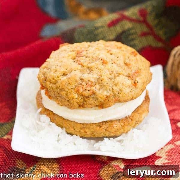 Carrot Cake Whoopie Pies - All the magnificent flavors of carrot cake in these fabulous whoopie pies