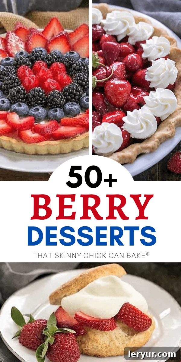 Discover over 50 of the best berry dessert recipes featuring succulent strawberries, juicy raspberries, luscious blackberries, and sweet blueberries that will truly make you swoon! A vibrant collage showcasing an array of berry desserts, including strawberry shortcakes, raspberry pies, blueberry cheesecakes, and mixed berry tarts, all perfectly ripe and inviting.