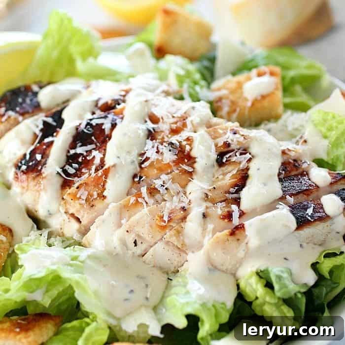 Grilled Chicken Caesar Salad, a lighter meal option.