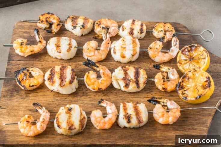 Grilled Shrimp and Scallop Kabobs, ideal for a summer seafood night.