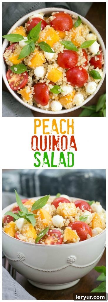Peach Quinoa Caprese Salad | A tasty twist on the classic Italian salad with peaches and quinoa