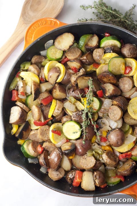 Sausage and Potato Summer Vegetable Skillet