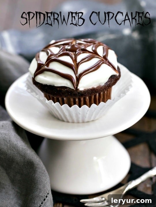 Spiderweb Cupcakes | A simple decorating tip for spooky Halloween cupcakes!