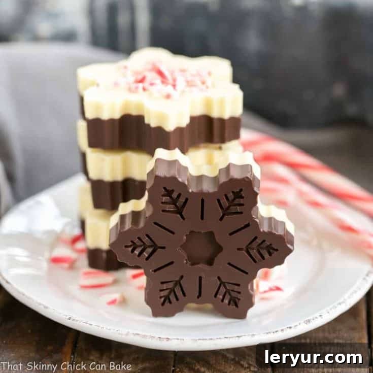 Peppermint Bark Snowflakes | A fabulous, impressive holiday or hostess gift!