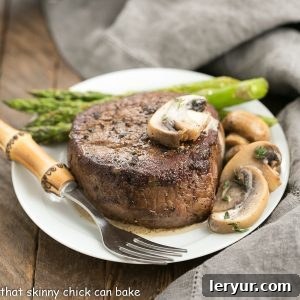 Mushroom Topped Pepper Steak for Two
