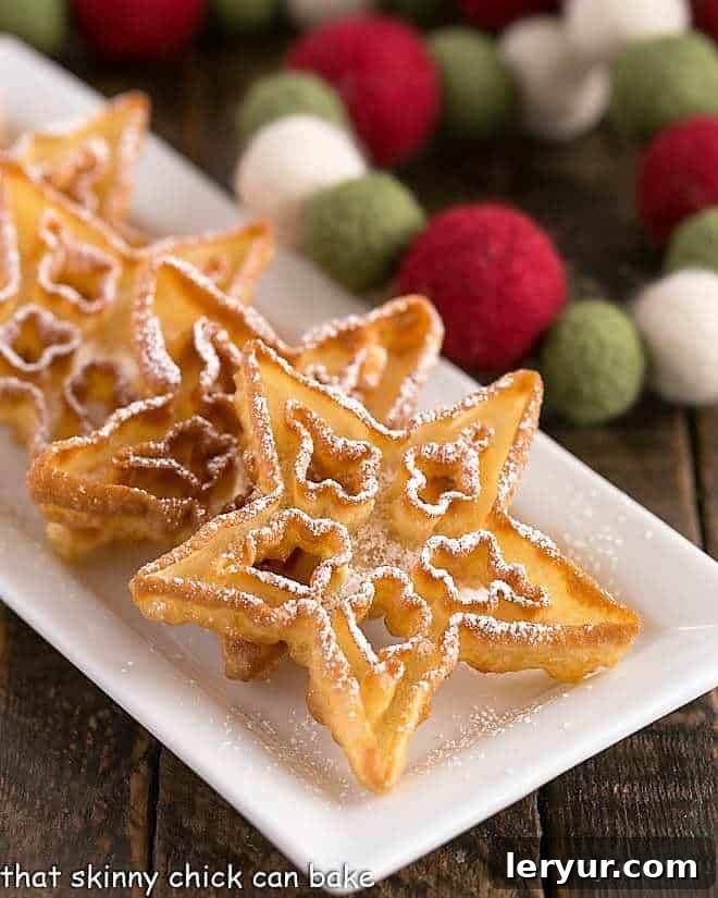 Rosettes lined up on a narrow white tray, ready to be served or decorated.