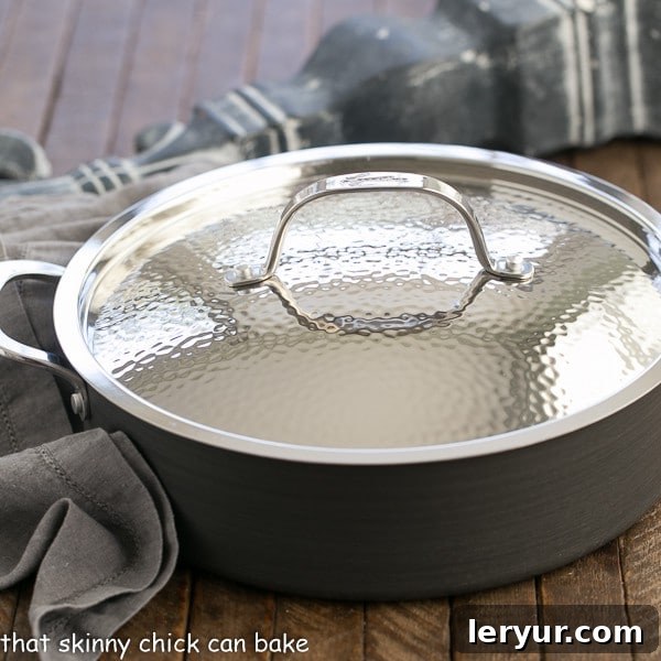 A Lagostina round anodized casserole pan, suitable for baking large family meals.