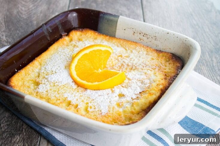 A fluffy orange ricotta Dutch baby pancake.