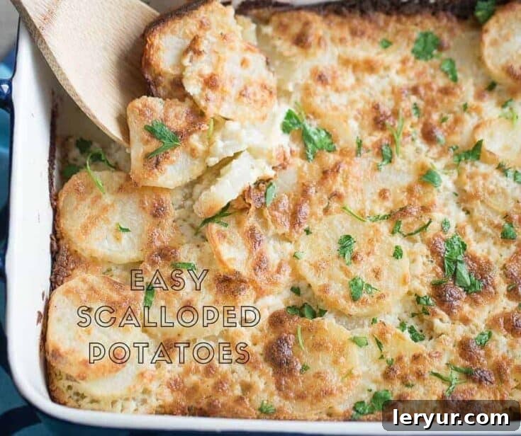 Easy scalloped potatoes with Boursin cheese.