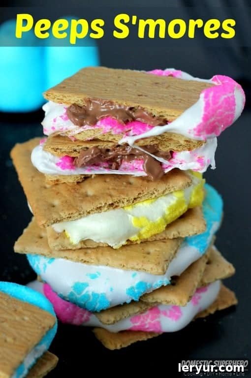 Festive Peeps S'mores, an easy Easter treat.