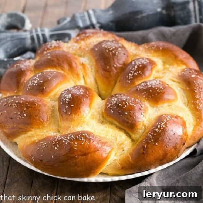 A beautifully braided Easter bread with a decorative egg.
