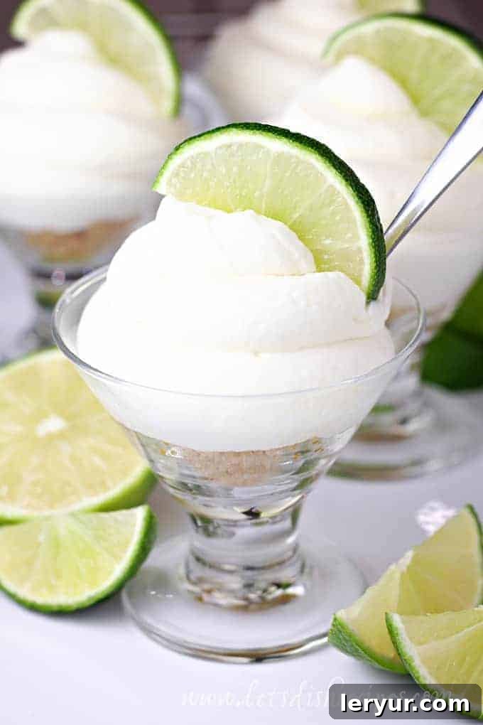 Refreshing Key Lime Pie Mousse, a rich and creamy no-bake dessert.