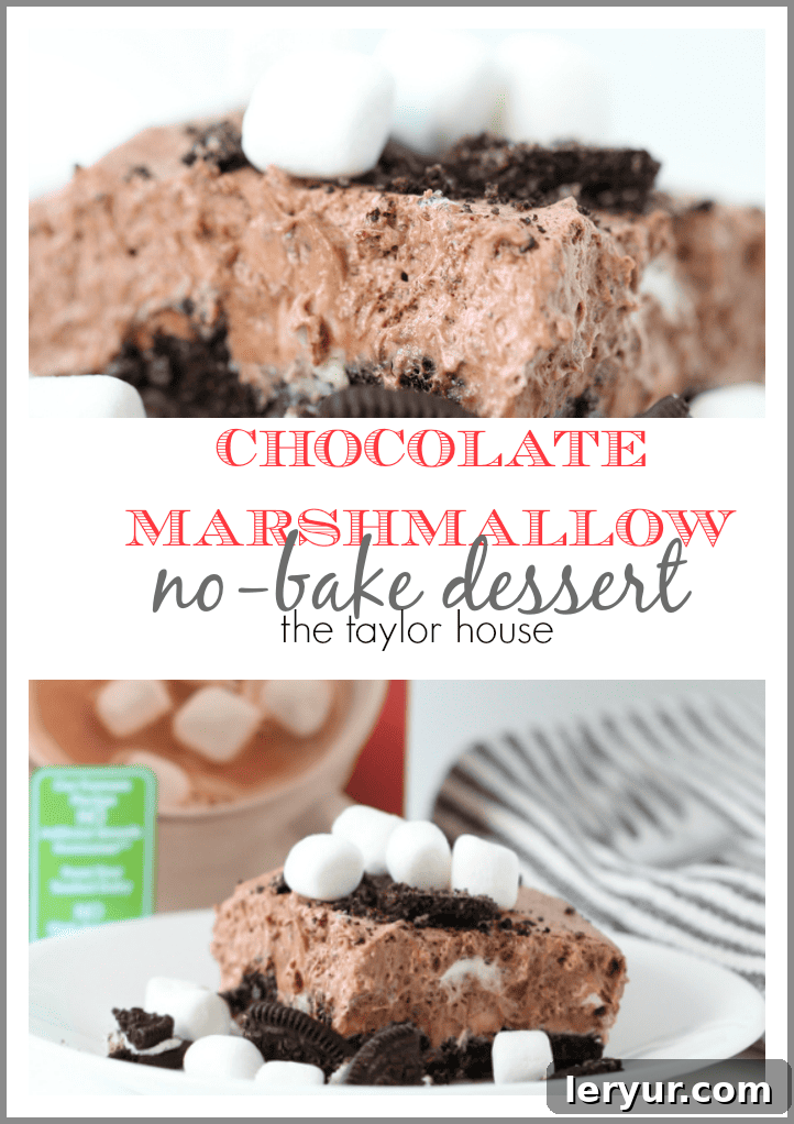 Decadent Chocolate Marshmallow No-Bake Dessert, a simple treat for chocoholics.