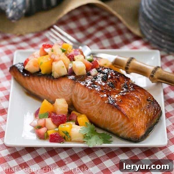 Maple Glazed Salmon, a simple marinade for quick dinner.