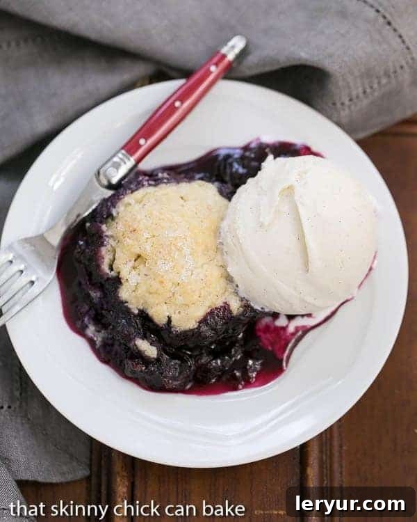 Grilled Blueberry Cobbler, a classic cobbler made in an unconventional way.