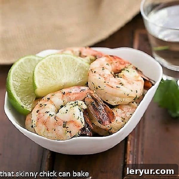 Margarita Shrimp, marinated broiled shrimp inspired by the cocktail.