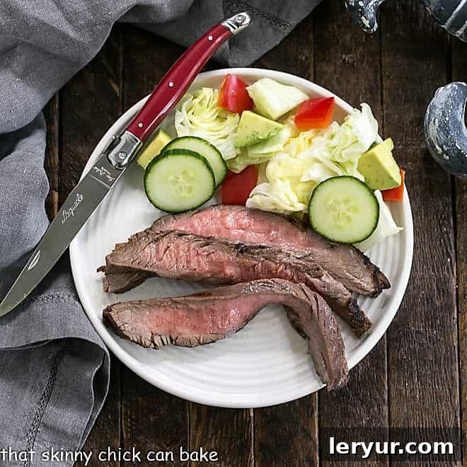 Soy, Orange Juice, Red Wine Marinade on flank steak.