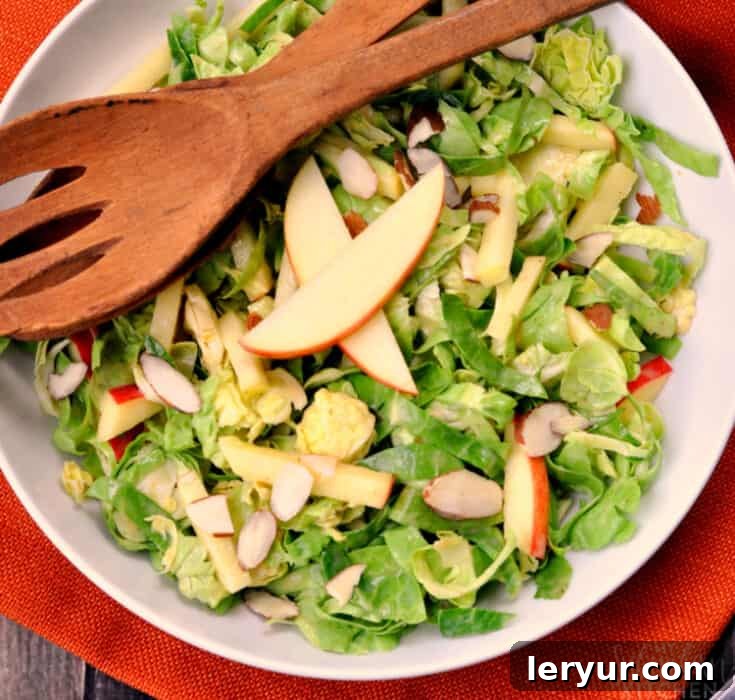 Shaved Brussels Sprouts Salad and Cheddar Broccoli Soup, featuring a shaved Brussels sprouts salad with apples and almonds.