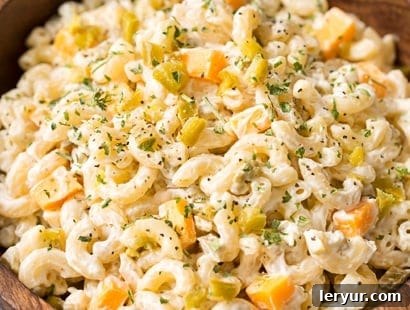 Jalapeno Popper Macaroni Salad, a unique macaroni salad with the spicy and creamy flavors of jalapeno poppers.