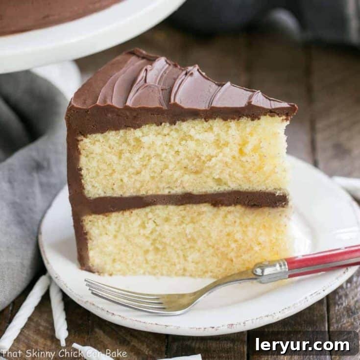 Classic Yellow Butter Cake with Chocolate Icing | A perfect cake for any celebration!