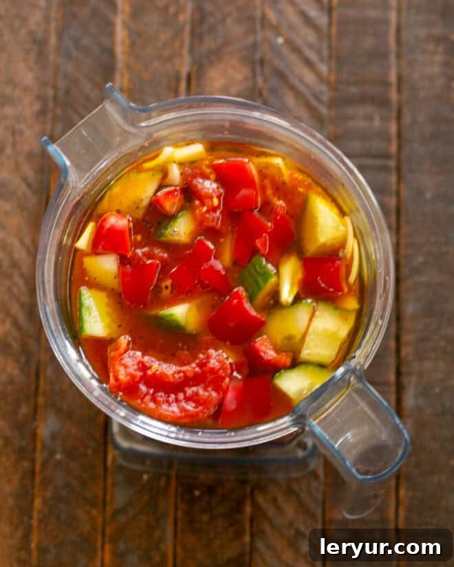 Vibrant Gazpacho with Rustic Croutons 4 Puree until smooth.