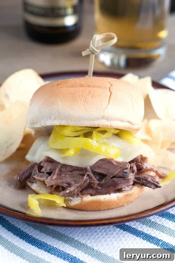 Game Day Slow Cooker Beer Beef Sliders