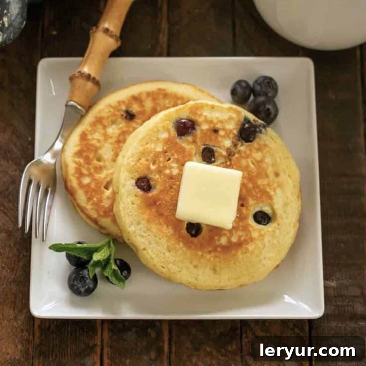 Buttermilk Pancakes with Blueberry Maple Syrup