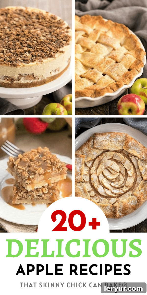 A vibrant collage showcasing various apple recipes, featuring desserts, main courses, and snacks, with a prominent text overlay for 'Best Apple Recipes'.
