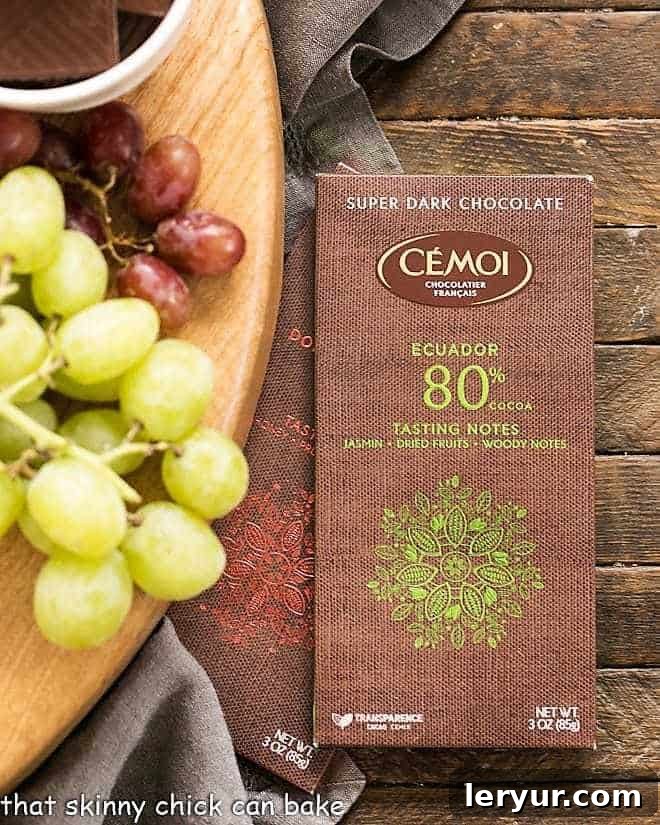 Cemoi Chocolate bars next to chocolate dessert board