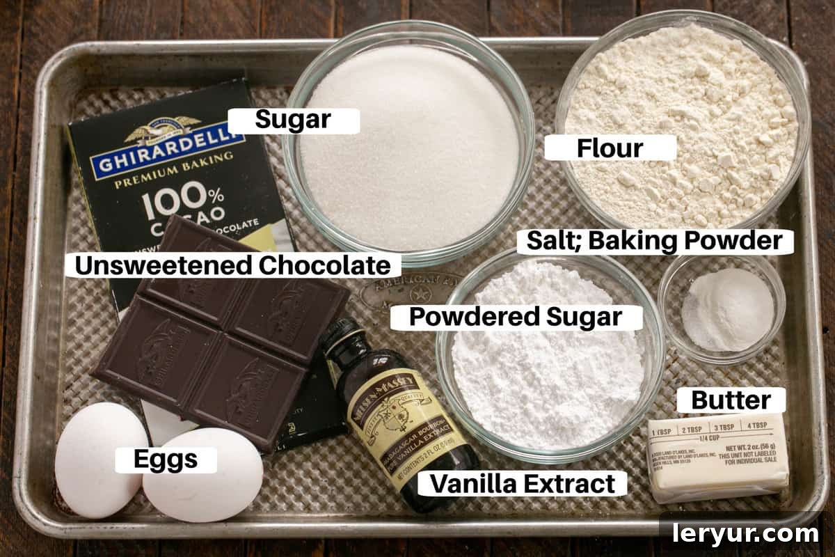 Earthquake cookies ingredients with labels on a sheetpan.