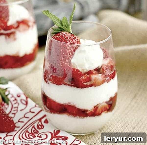 Strawberry Cheesecake Parfaits, a stunning layered no-bake dessert.
