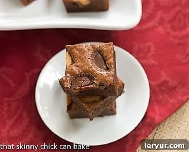 Fudgy Brownies with Reese's Chunks featured image - a close-up of a cut brownie