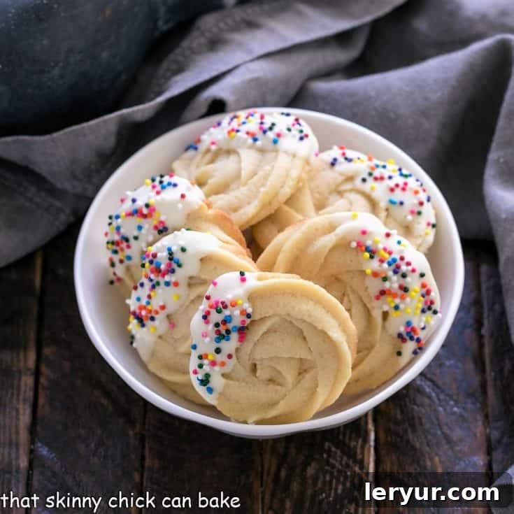 Danish Butter Cookies in a round white bowl